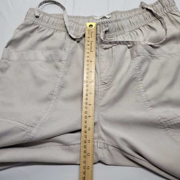 Nicole Miller Cargo Jogger Pants Womens Large Pull On Lyocell Cream - Picture 15 of 16